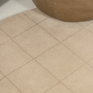 Bean Modern Plaid Grid Handwoven Wool Area Rug
